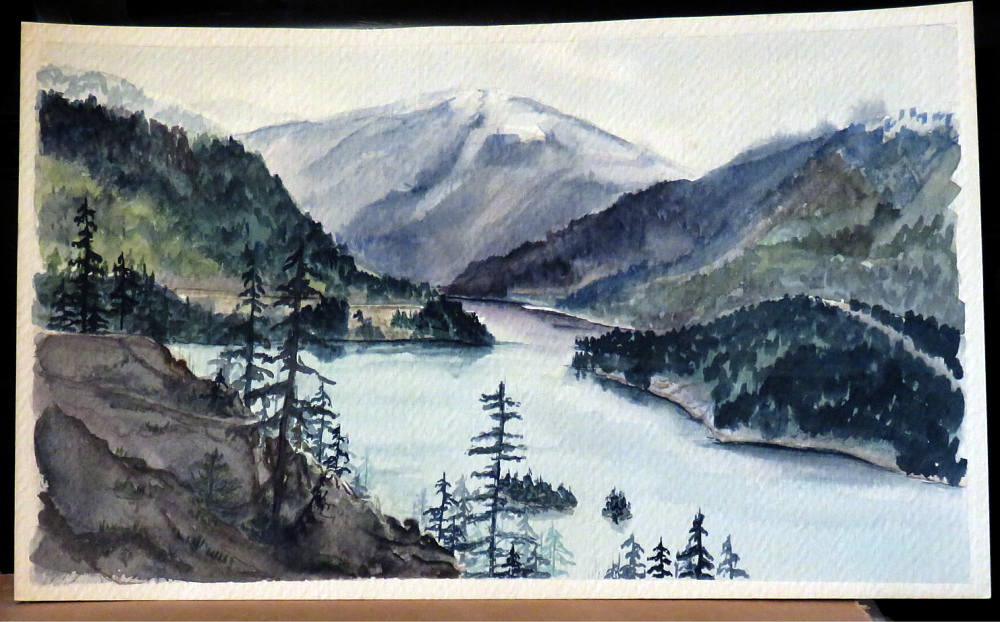 Waterscene, watercolor image